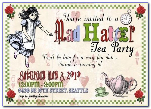 Mad Hatter Invitation Template Free