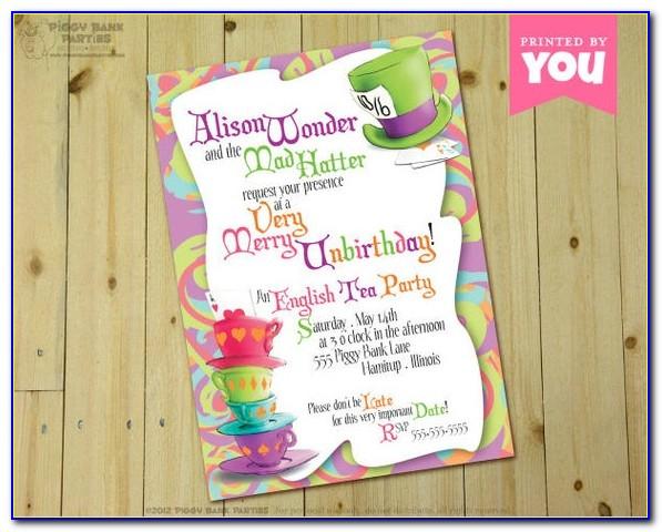 Mad Hatter Tea Party Invitation Template