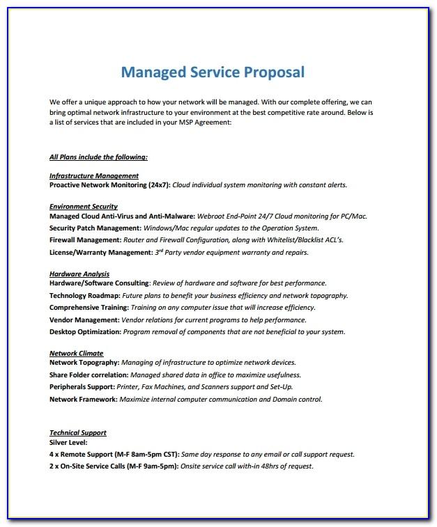 Managed Services Proposal Examples