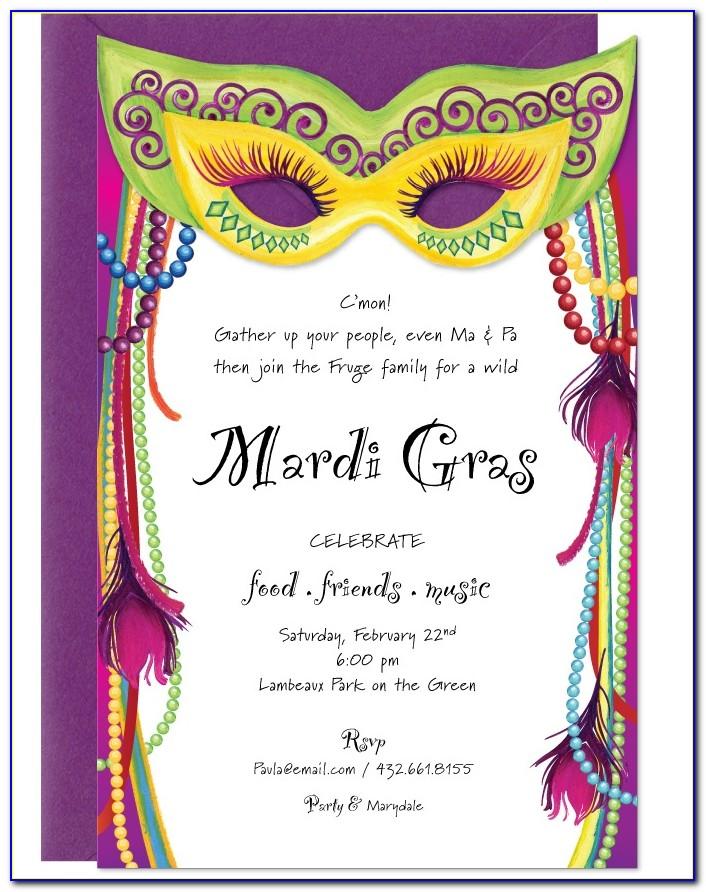 Mardi Gras Invitations Templates