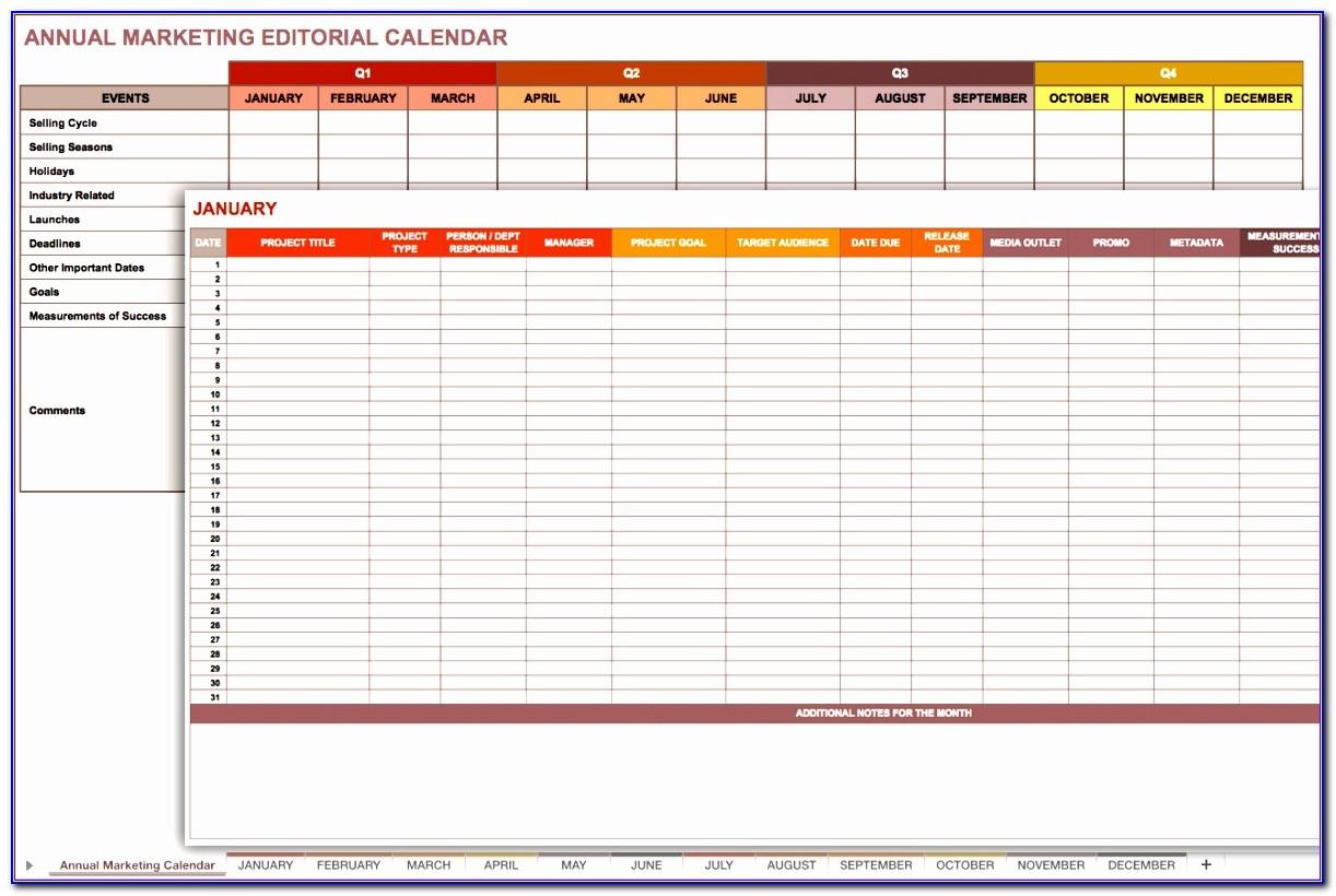 Marketing Calendar Template Excel 2015