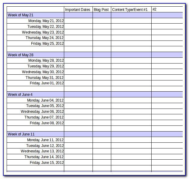 Marketing Calendar Template Excel 2017