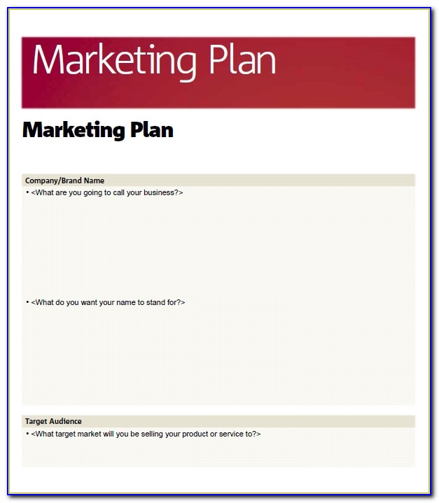Marketing Plan Template Microsoft Word