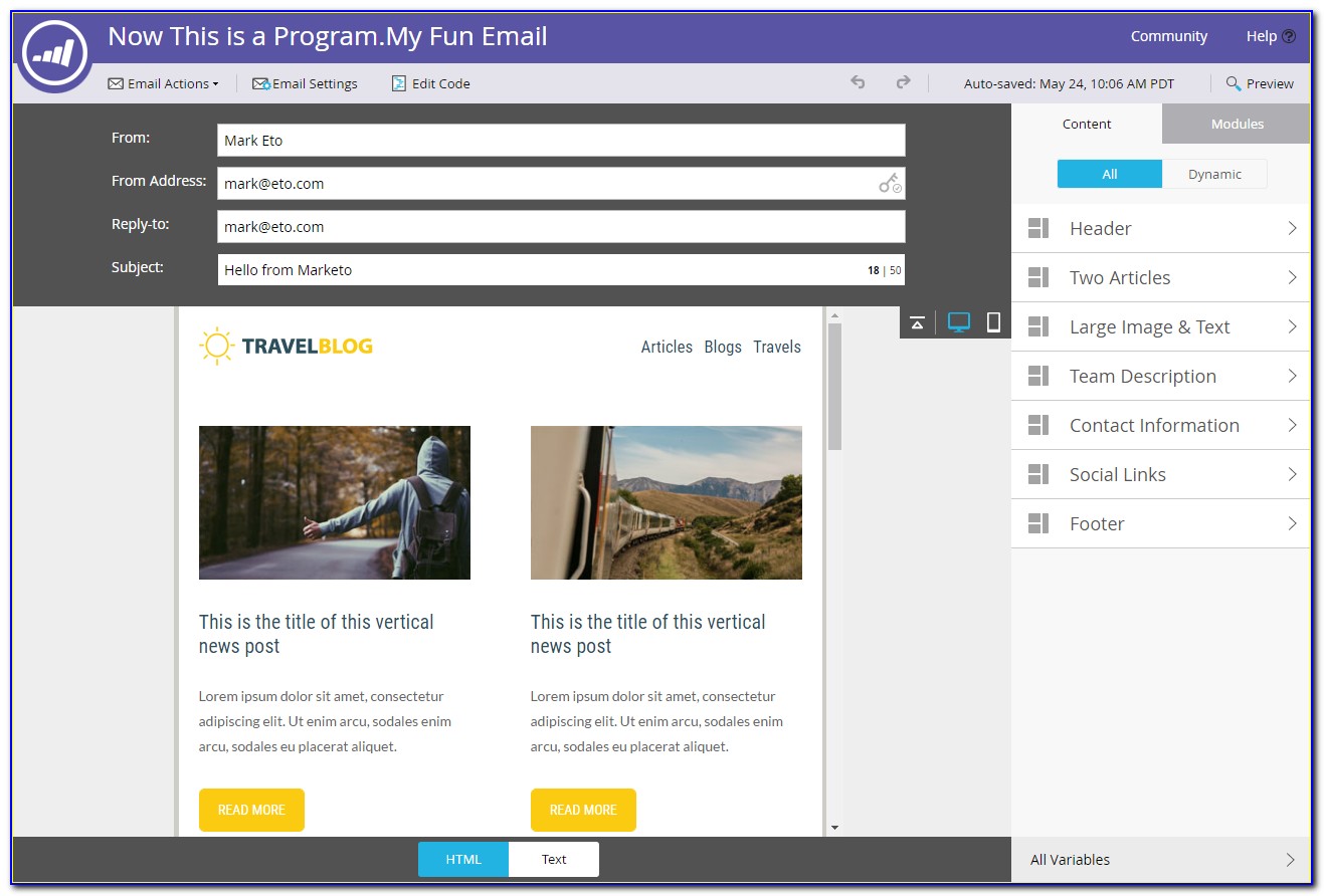 Marketo Email Template Tags