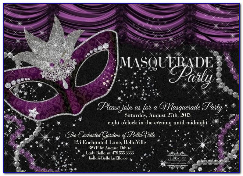 Masquerade Invitations Blank Template