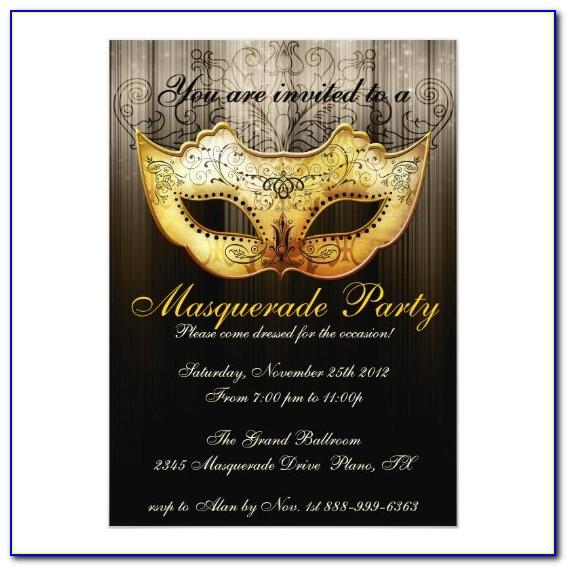 Masquerade Party Invitation Templates