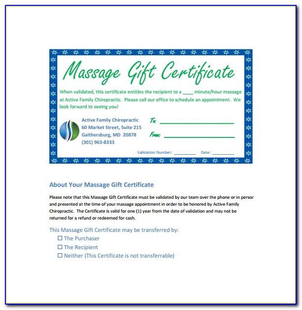 Massage Gift Certificate Examples
