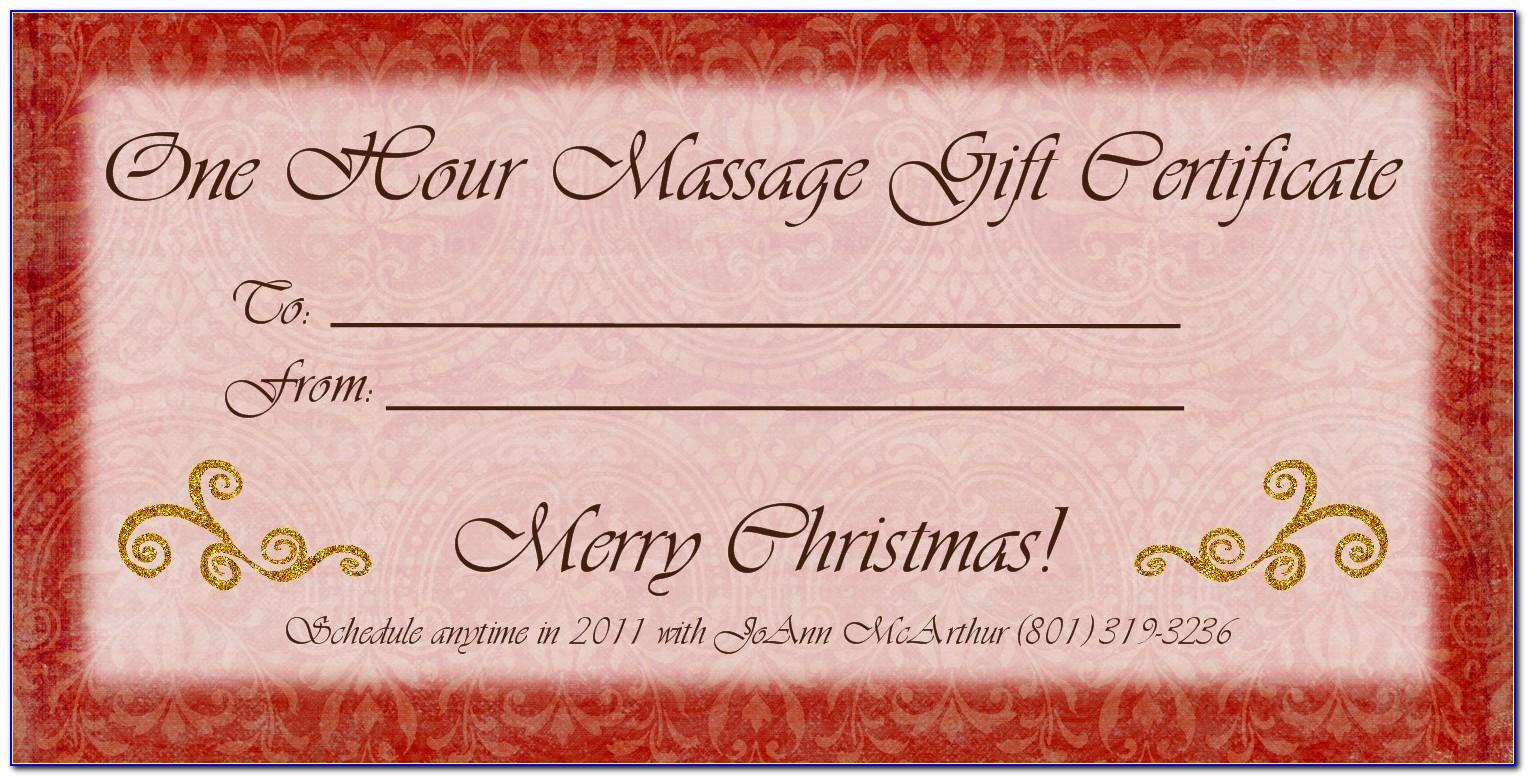 Massage Gift Certificate Format