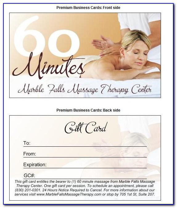Massage Therapy Gift Certificate Designs