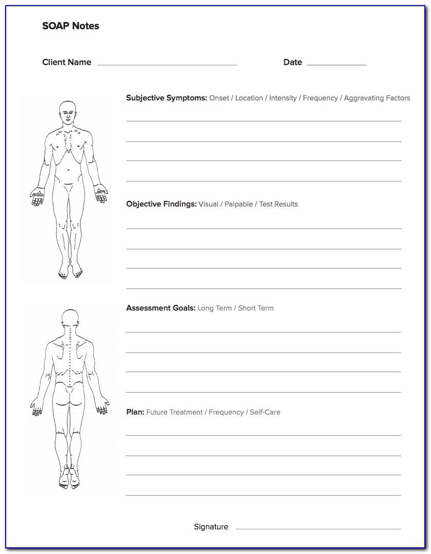 Massage Therapy Soap Notes Templates Free
