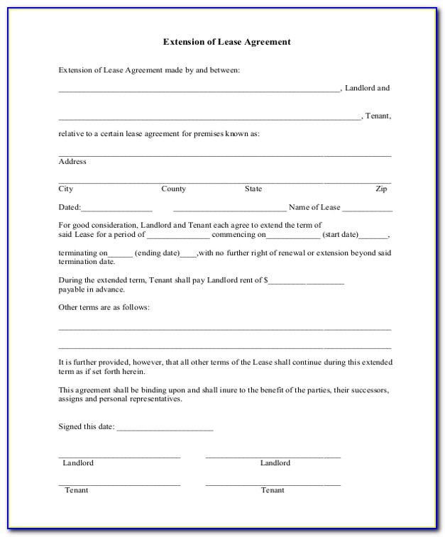 Rental Renewal Agreement Form