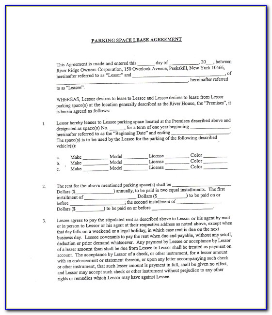 Residential Lease Agreement Florida Word