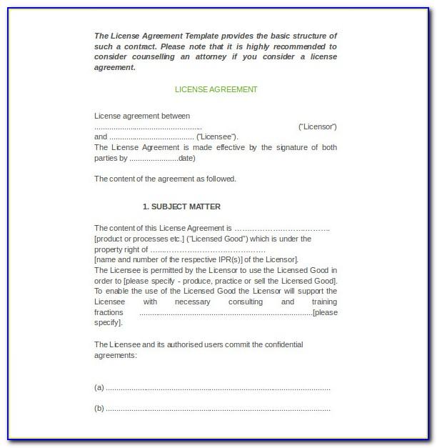 Residential Licence Agreement Template Free