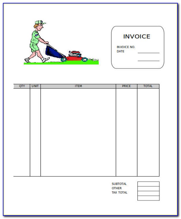 Sample Lawn Service Invoice