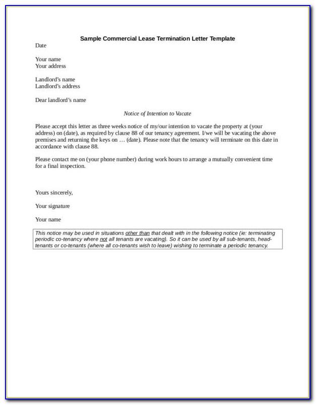 Termination Lease Letter Template Landlord
