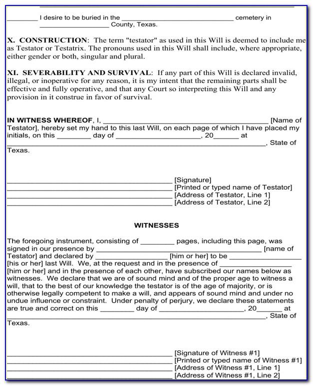 West Virginia Last Will And Testament Template