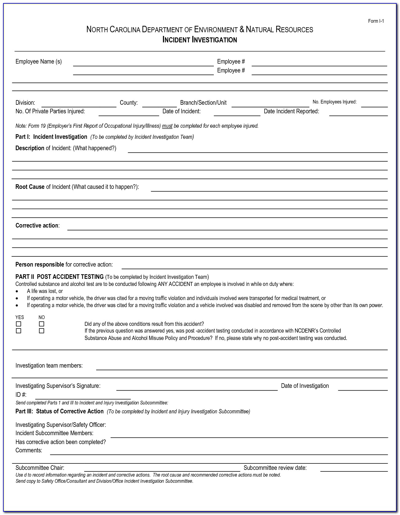 Accident Investigation Form Download Printable Pdf Templateroller