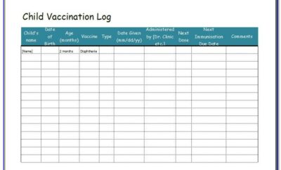 Accination Record Template Excel