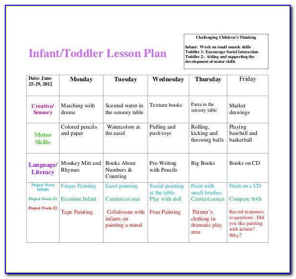 Baby Lesson Plan Template