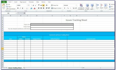 Bug Tracking Template Excel