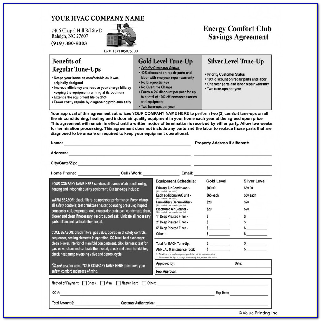 Commercial Hvac Maintenance Contract Template