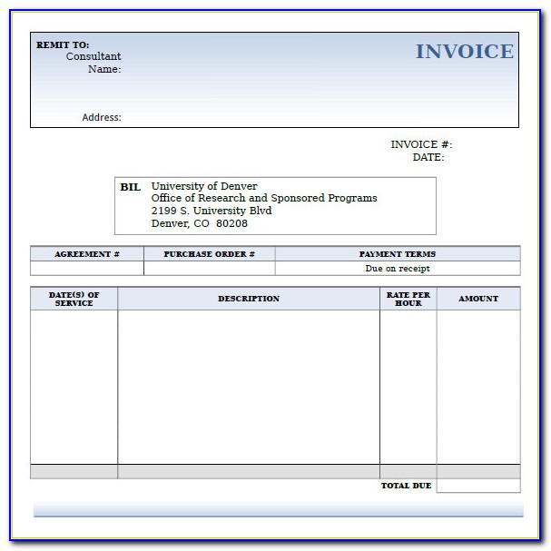 Consulting Services Invoice Template Word