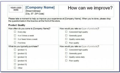 Customer Satisfaction Survey Questionnaire Hospital