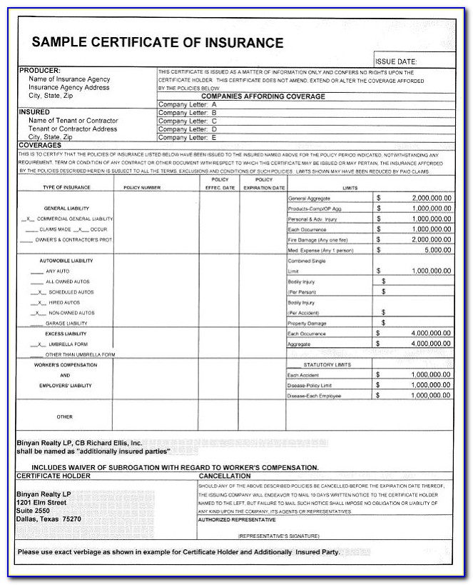 Employee Insurance Waiver Form Template
