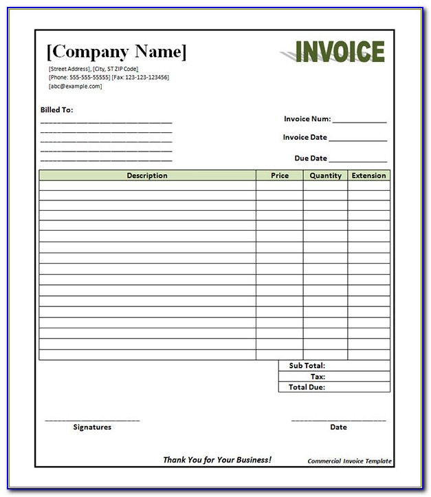 Free Builders Invoice Template For Word