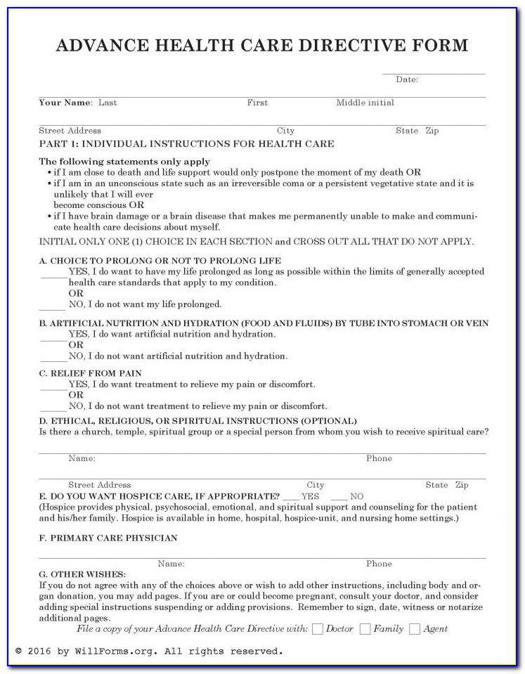 New York Fillable Form Health Care Proxy Printable Forms Free Online
