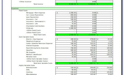 Free Household Budget Excel Spreadsheet Template