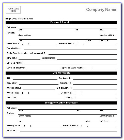Free Hr Employee Forms Templates