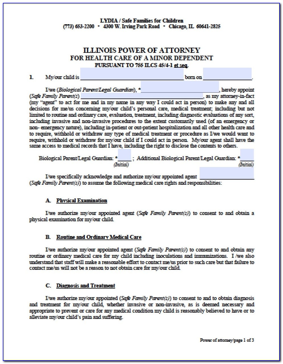 Free Power Of Attorney Form Illinois