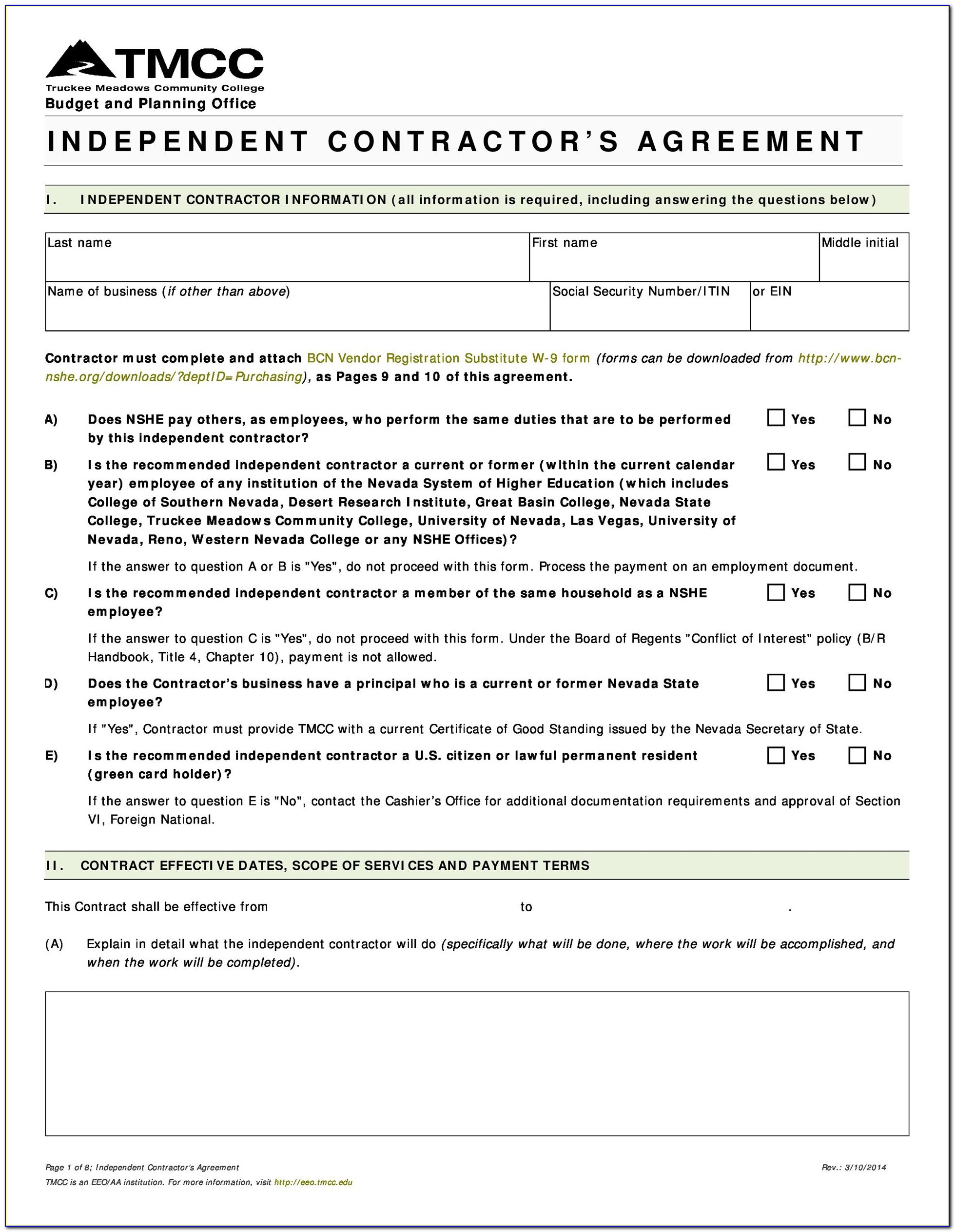 Free Independent Contractor Agreement Template Nz