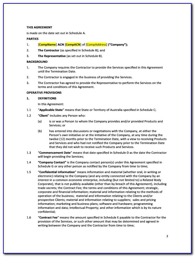 Free Independent Sales Contractor Agreement Template