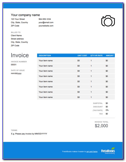 Free Invoice Template For Subcontractor