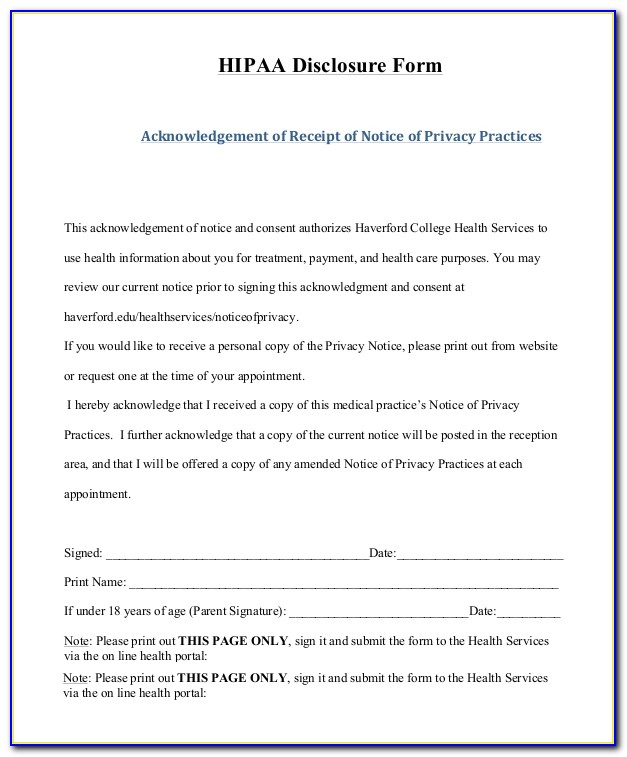 Free Printable Hipaa Privacy Policy Template