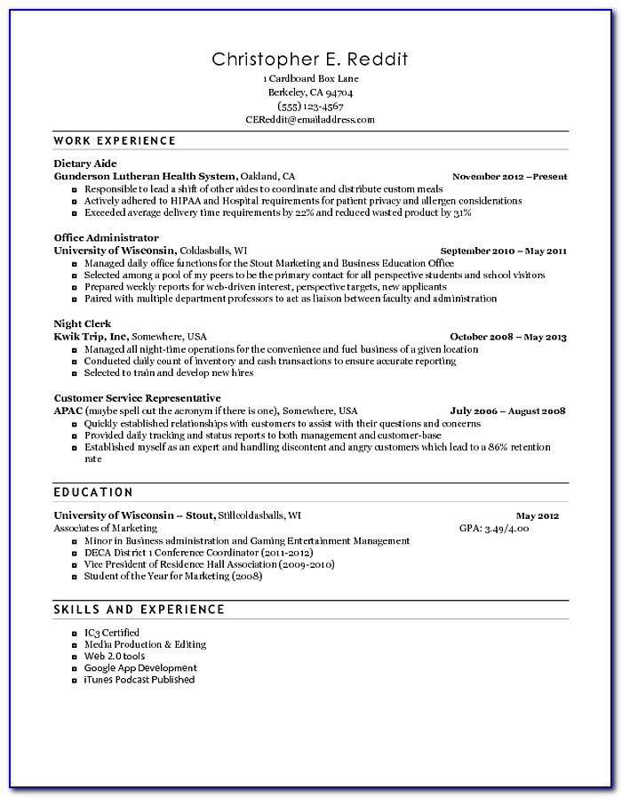 Free Resume Template Home Health Aide
