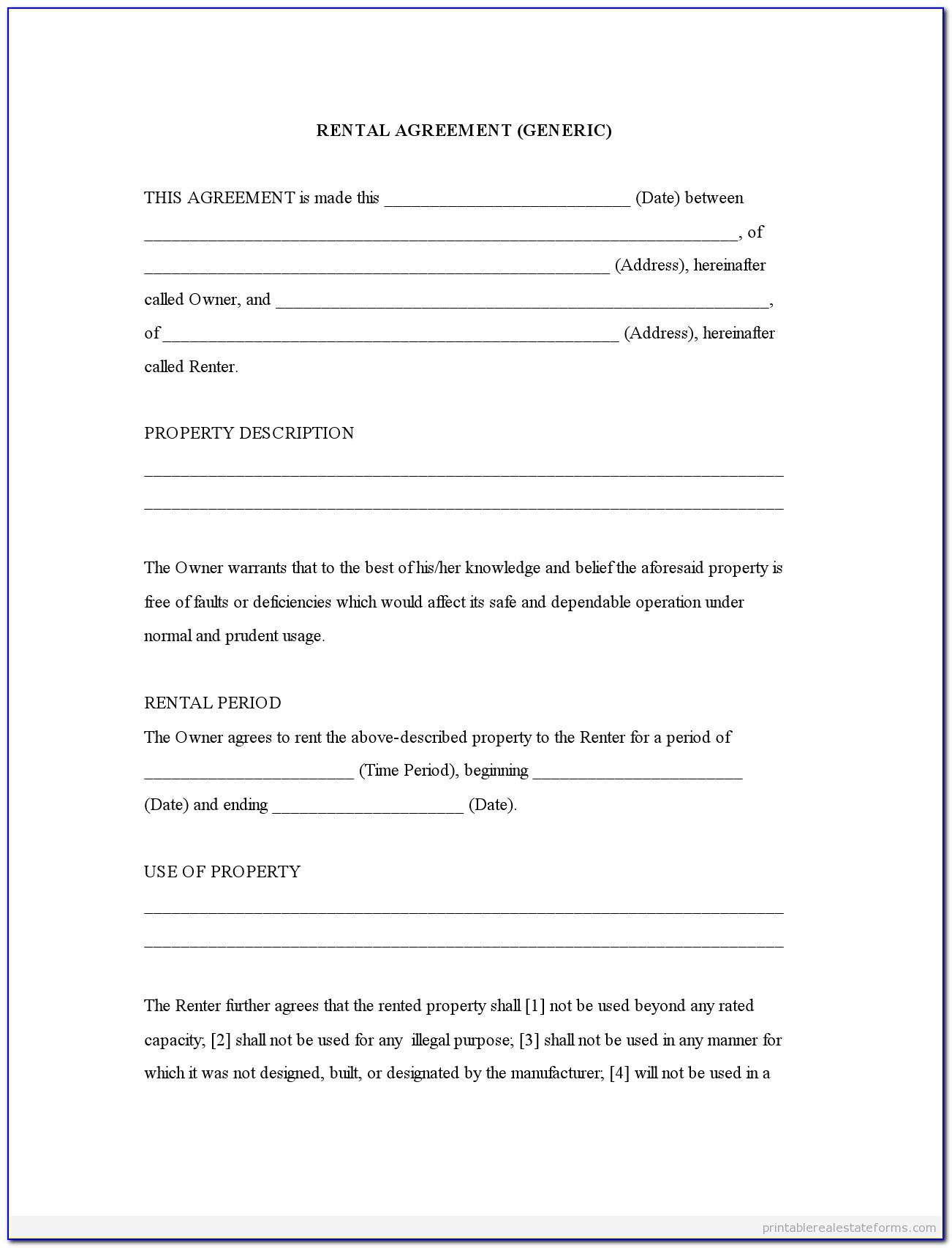 Free Vehicle Hire Agreement Template Uk