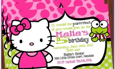 Hello Kitty 7th Birthday Invitation Layout
