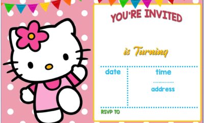 Hello Kitty Birthday Invitation Card Design