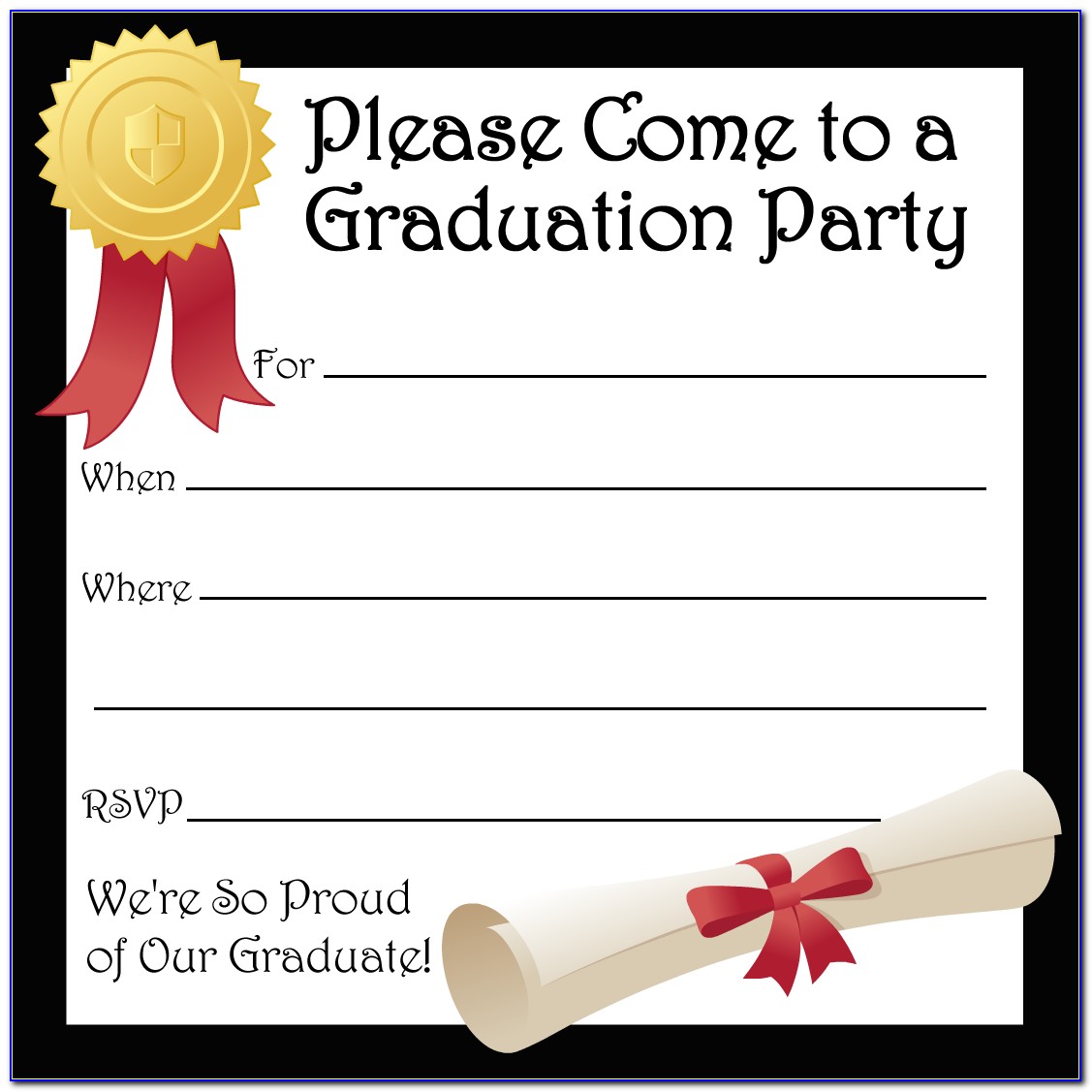 High School Graduation Party Invitations Templates