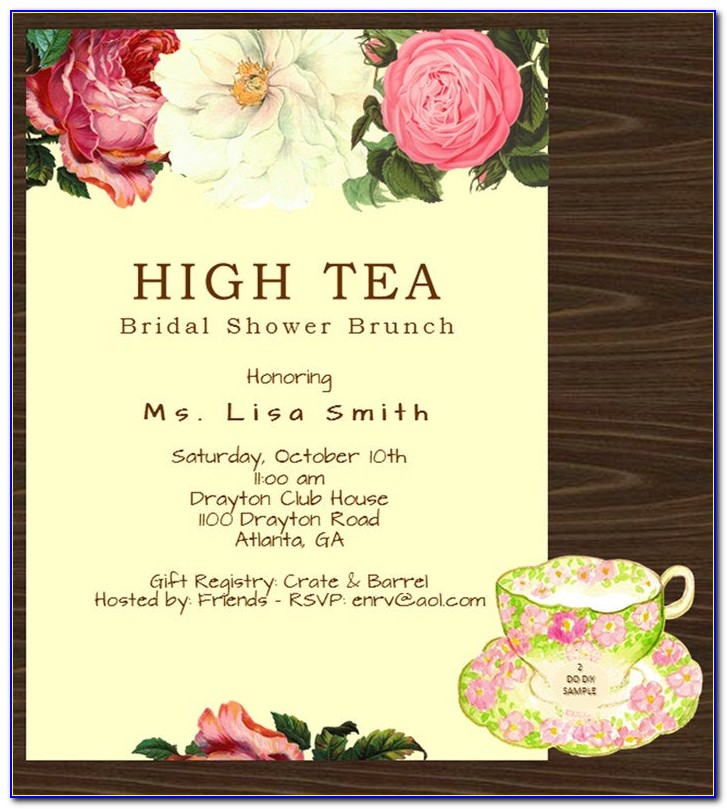 High Tea Invitation Templates Free