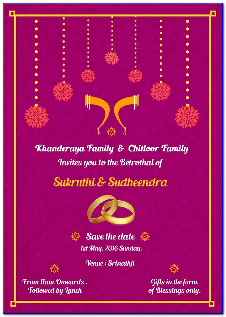 Hindu Wedding Invitation Cards Templates Free Download
