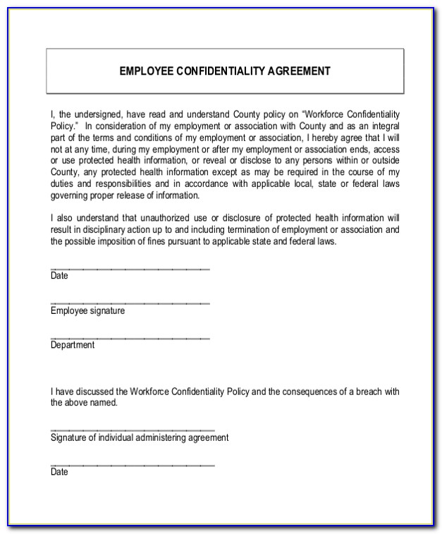 Hipaa Employee Privacy Statement Form Template