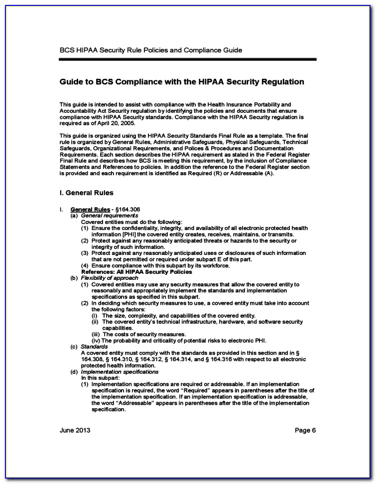 Hipaa Security Rule Risk Assessment Template