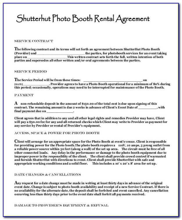 Hire Agreement Template Uk
