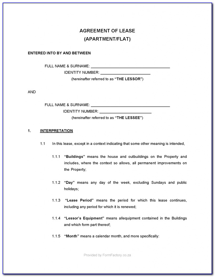Hire Purchase Agreement Template South Africa