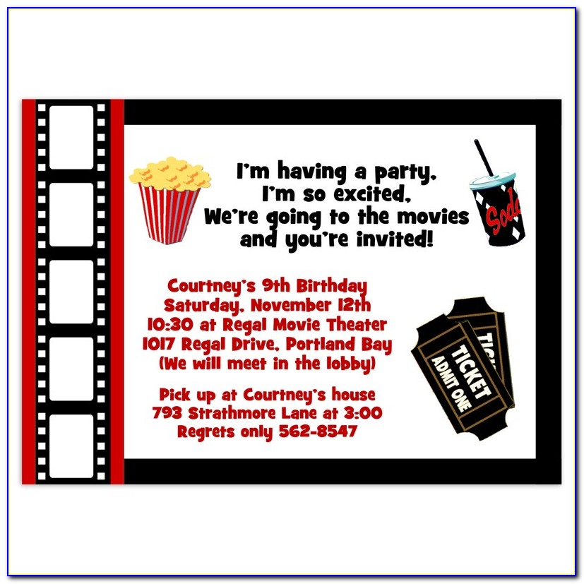 Hollywood Themed Invitation Template Free