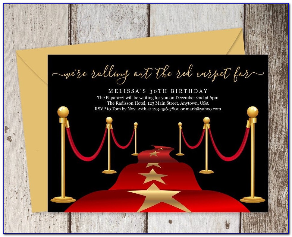 Hollywood Themed Party Invitation Template